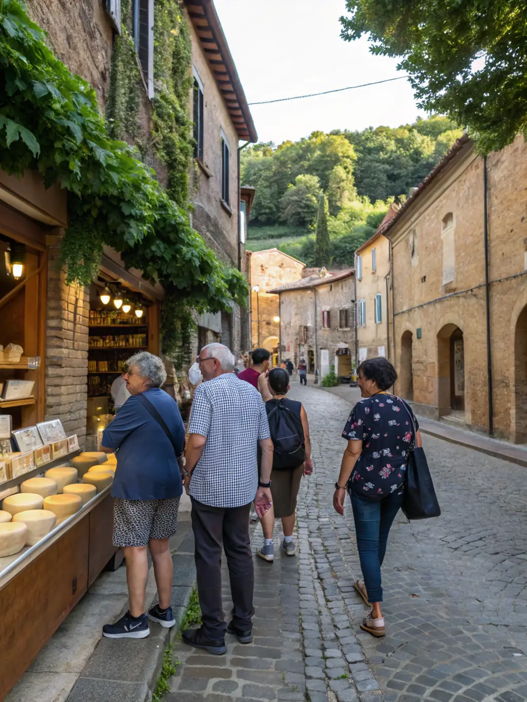 A vibrant image of a guided tour through the historic streets of Cusset, led by a knowledgeable member of ASSO AMIS DU VIEUX CUSSET.